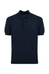 Fay Linen And Cotton Polo In Blu