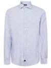 Fay Linen Button-down Shirt With Textured Finish In White