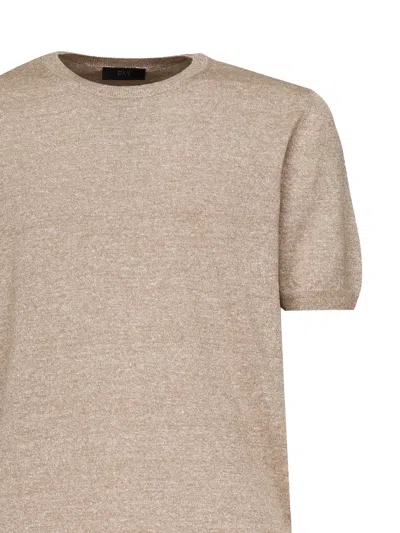 Fay Linen Cotton Beige T Shirt