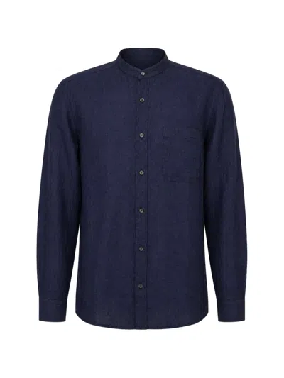 Fay Linen Shirt In Blue