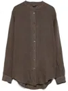 Fay Linen Shirt In Brown