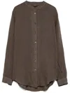 Fay Linen Shirt In Brown