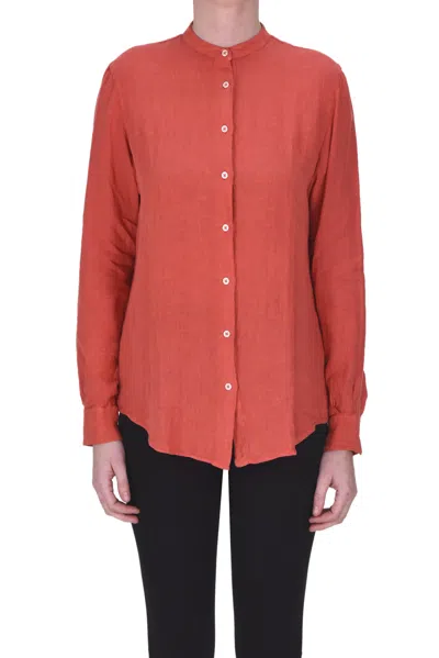 Fay Linen Shirt In Coral