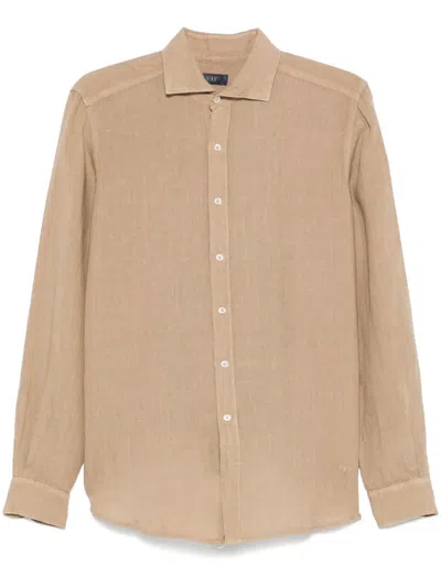 Fay Linen Shirt In Neutrals