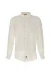 Fay Milky White Linen Shirt With Italian Made Regular Fit In White