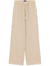 Fay Linen Straight-leg Trousers In Neutrals