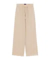 Fay Linen Straight-leg Trousers In Nude