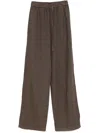 Fay Wide-leg Jeans In Chocolate Brown With Elasticated Waistband In Brown
