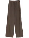 Fay Wide-leg Jeans In Chocolate Brown With Elasticated Waistband In Brown