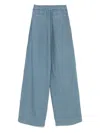 Fay Linen Trousers In Light Blue