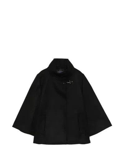 Fay Lobster-clasp Cape-style Jacket In Black