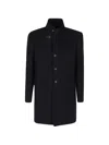 Fay Lobster-clasp Single-breasted Coat In Black