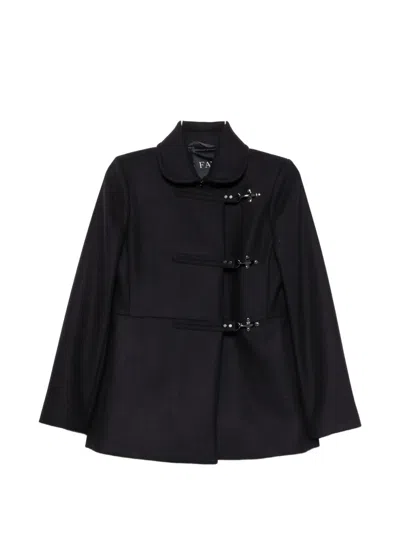 Fay Lobster-claw Fastening Coat In Black