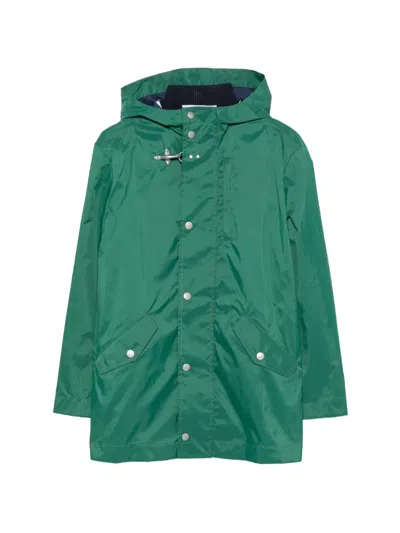 Fay Kids' Lobster-claw-fastening Hooded Jacket In Green