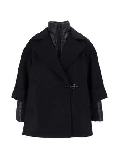 Fay Lobster-claw-fastening Quilted-panel Coat In Animal Print