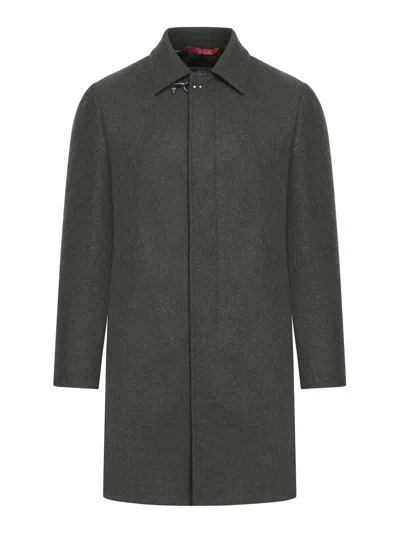 Fay Loden Coat With Hook In Green Loden
