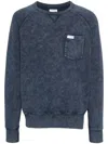 Fay Logo-appliqué Cotton Sweatshirt In Blue