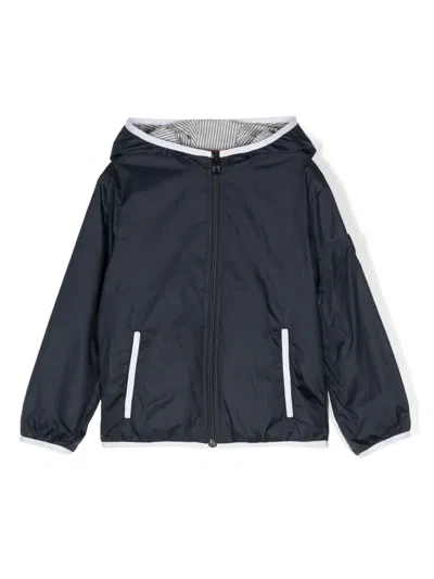 Fay Kids' Logo-appliqué Hooded Jacket In Blue
