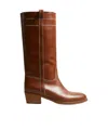 Fay Elegantly Crafted Leather Boot In Brown