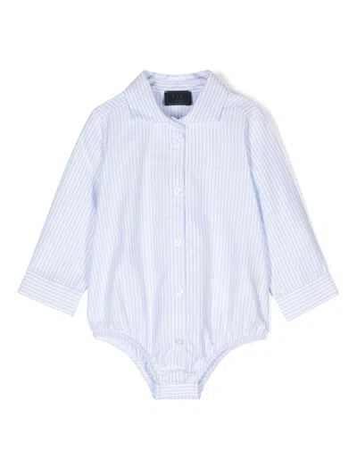 Fay Babies' Logo-embroidered Body In Clear Blue