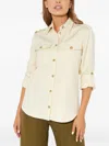 Fay Logo-embroidered Buttoned Shirt In Neutral