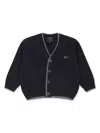 Fay Logo-embroidered Cardigan In Blue