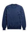 Fay Logo-embroidered Jumper In Blue
