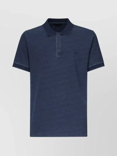 Fay Logo Embroidered Polo Shirt In Blue
