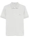 Fay Logo-embroidered Polo Shirt In Gray