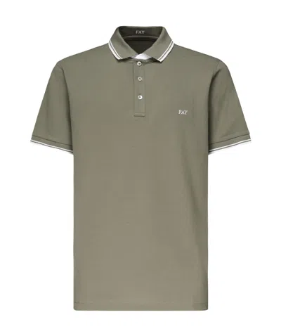 FAY FAY STRIPED COLLAR POLO SHIRT