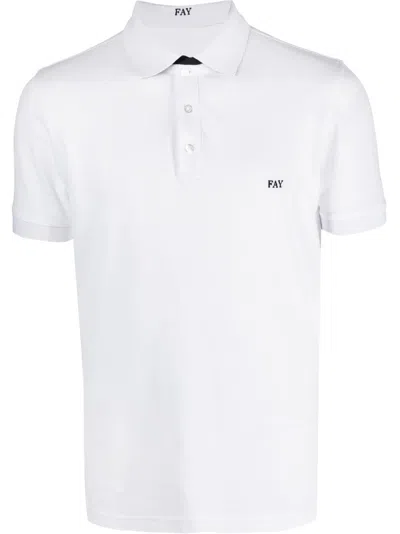 Fay Poloshirt Mit Logo-stickerei In White