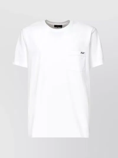 Fay Logo Embroidered T-shirt Pocket Crew Neck
