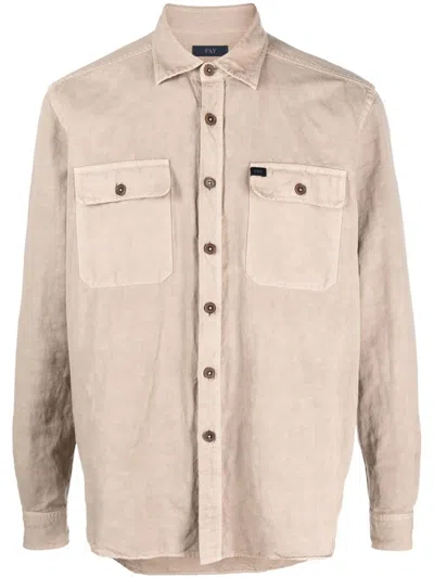 Fay Hemd Mit Logo-patch In Neutrals