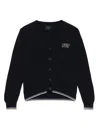 Fay Logo-patch Cardigan In Blue