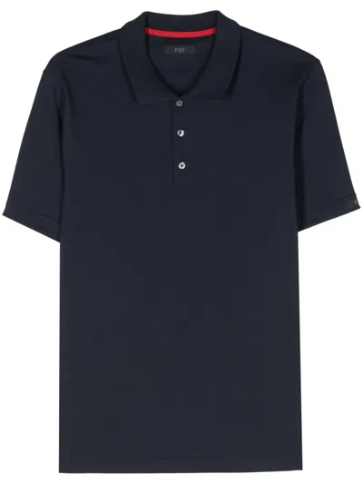 FAY LOGO-PATCH COTTON POLO SHIRT
