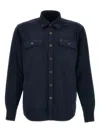 Fay Logo-patch Shirt In Blue
