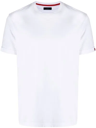 Fay T-shirt Mit Logo-patch In Bianco