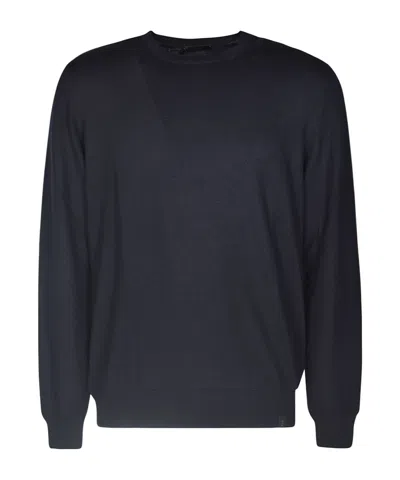 Fay Logo-patch Virgin-wool Jumper In Black