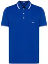 Fay Polo Piquet Stretch Stripes In Blue