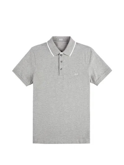 Fay Logo Polo Shirt In Gray