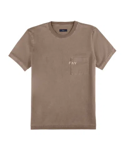 Fay Logo-print T-shirt In Gray