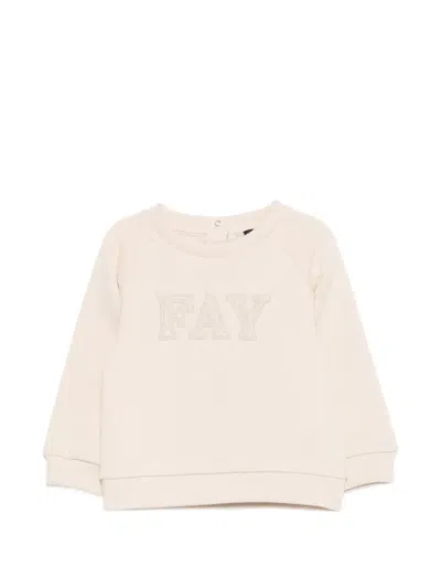 Fay Babies' Logo-appliqué Raglan-sleeve Sweater In Neutrals