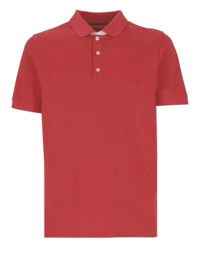 Fay Logoed Polo In Red