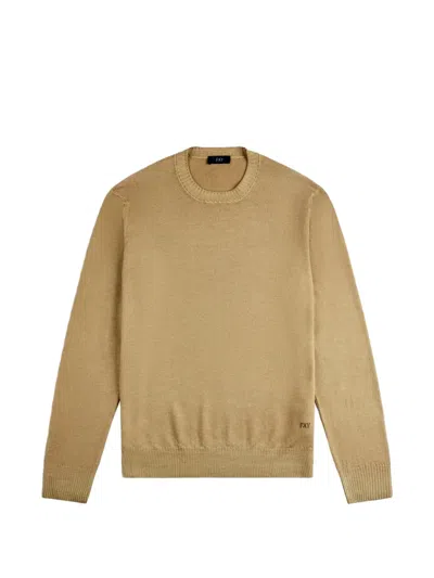 Fay Logo-embroidered Crew-neck Sweater In Multi