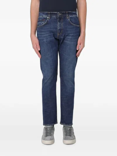 Fay Logo-patch Jeans In Blue
