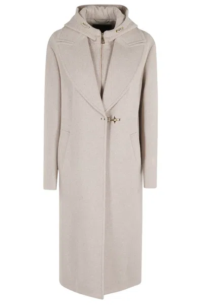 FAY LONG BEIGE WOOL BLEND COAT