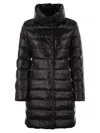 Fay Long Down Jacket With Hook In Black