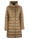 Fay Long Down Jacket With Hook In Camel