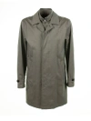 FAY LONG GREEN JACKET WITH ZIP AND COLLAR