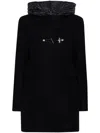 Fay Toggle Coat In Wool Cloth In Black